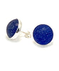 Dark Cobalt Sea Glass Marble  Post Earrings