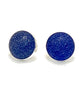 Dark Cobalt Sea Glass Marble  Post Earrings