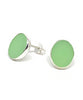 Mint Green Stained Glass Oval Shaped Post Earrings