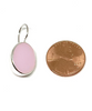 Pink Stained Glass Oval Shaped Single Drop Earrings