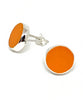 Round Orange Stained Glass Post Earrings