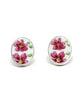 Pink Flower Vintage Pottery Post Earrings