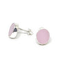 Pink Oval Stained Glass Post Earrings