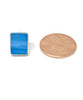 Turquoise Stained Glass Rectangle Shaped Post Earrings
