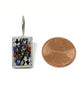 Queen of Clubs Vintage Pottery Single Drop Earrings