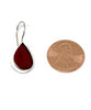 Clear Dark Red Teardrop Stained Glass Single Drop Earrings