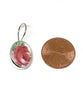 Red Flower Vintage Pottery Single Drop Earrings