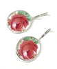 Red Flower Vintage Pottery Single Drop Earrings