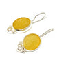 Amber Oval Sea Glass with Pearl Earrings