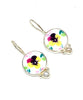 Yellow Pansy Vintage Pottery and Pearl Single Drop Earrings