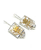 Gold Flowers Vintage Pottery and Pearl Single Drop Earrings