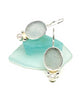 Light Gray Oval Sea Glass with Pearl Earrings