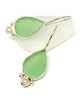Light Green Teardrop Sea Glass with Pearl Earrings