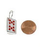 10 of Hearts Playing Card Vintage Pottery Single Drop Earrings