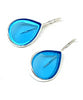 Clear Turquoise Stained Glass Teardrop Shaped Single Drop Earrings