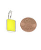 Bright Yellow Rectangle Stained Glass Single Drop Earrings