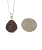 Dark Brown Sea Glass Single Pendant on Silver Chain