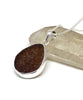 Dark Brown Sea Glass Single Pendant on Silver Chain