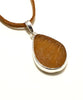 Textured Light Brown Sea Glass Single Pendant on Suede Cord