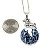 Horse & Rider cast Toy with Blue and White Vintage Pottery Pendant