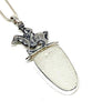 Large Horse & Rider Cast Toy with Textured Clear Sea Glass Pendant on Silver Chain