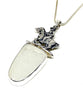 Large Horse & Rider Cast Toy with Textured Clear Sea Glass Pendant on Silver Chain
