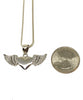 Sterling Silver Heart with Wings Pendant on Sterling Silver Chain