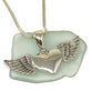Sterling Silver Heart with Wings Pendant on Sterling Silver Chain