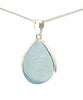 Pale Blue Sea Glass Pendant on Silver Chain