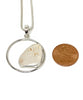 Textured Clear Sea Glass Hoop Pendant on Silver Chain