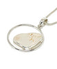 Textured Clear Sea Glass Hoop Pendant on Silver Chain