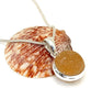 Amber Sea Glass Marble Pendant on Silver Chain