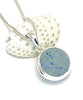 Blue Speckled Sea Glass Marble Pendant on Silver Chain