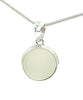 Clear Sea Glass Marble Pendant on Silver Chain