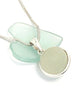 Clear Sea Glass Marble Pendant on Silver Chain