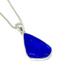 Textured Cobalt Blue Sea Glass Pendant on Silver Chain