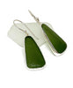 Dark Olive Green Sea Glass Open Back Drop Earrings