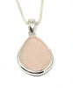 PInk Sea Glass Pendant with Heavy Rim on Silver Chain