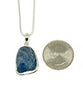 Dark Faceted Amazonite Pendant on Sterling Silver Chain