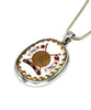 Rare Gold Patterned Textured Vintage Pottery Pendant