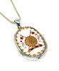 Rare Gold Patterned Textured Vintage Pottery Pendant