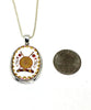 Rare Gold Patterned Textured Vintage Pottery Pendant