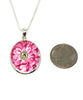 Pink Peony Flower Vintage Pottery Pendant