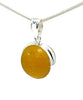 Rich Amber Sea Glass Marble Pendant on Silver Chain