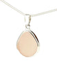Pink Sea Glass Pendant with Heavy Rim on Silver Chain