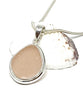 Pink Sea Glass Pendant with Heavy Rim on Silver Chain
