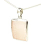 Rectangle Shaped Pink Sea Glass Pendant with Heavy Rim on Silver Chain