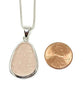 Flower Textured Pink Sea Glass Pendant with Heavy Rim on Silver Chain