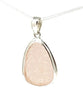 Flower Textured Pink Sea Glass Pendant with Heavy Rim on Silver Chain