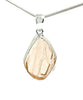Texture Pink Sea Glass Pendant with Heavy Rim on Silver Chain